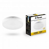 Лампа светодиодная Feron LB-452 GX Таблетка GX53 220В 9Вт 780Лм 2700К 75х24мм картинка 